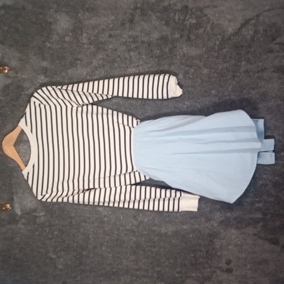 Veronica Beard Lazlo Tie Waist Cotton Mini Dress Striped Festival Preppy Womens - Picture 4 of 9